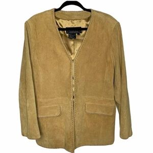 Terry Lewis Genuine Suede Leather Jacket Large Tan